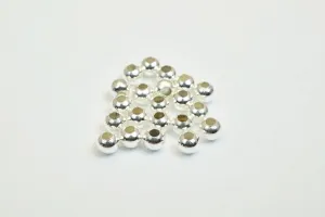 100 PCs Silver Plated Plain Round Beads 3mm Hole Size 1mm Item# 210001200082