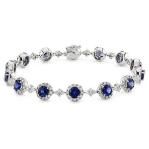 18ct White Gold 14 Sapphire & 224 Diamond Bracelet