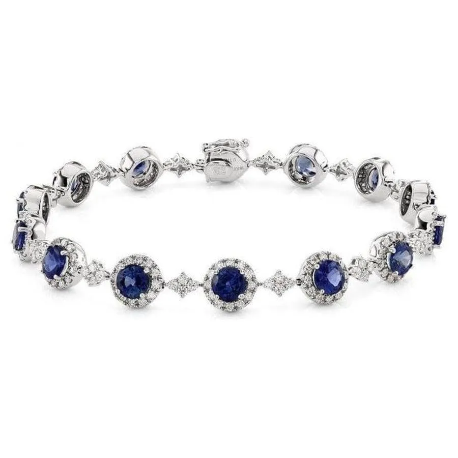 18ct White Gold 14 Sapphire & 224 Diamond Bracelet