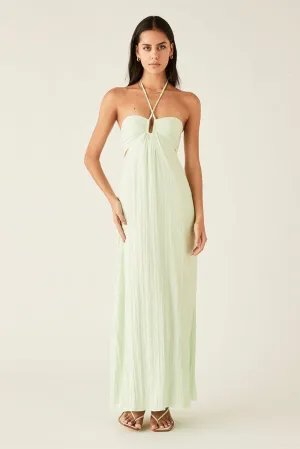 Amazonite Mint Maxi Halter Dress