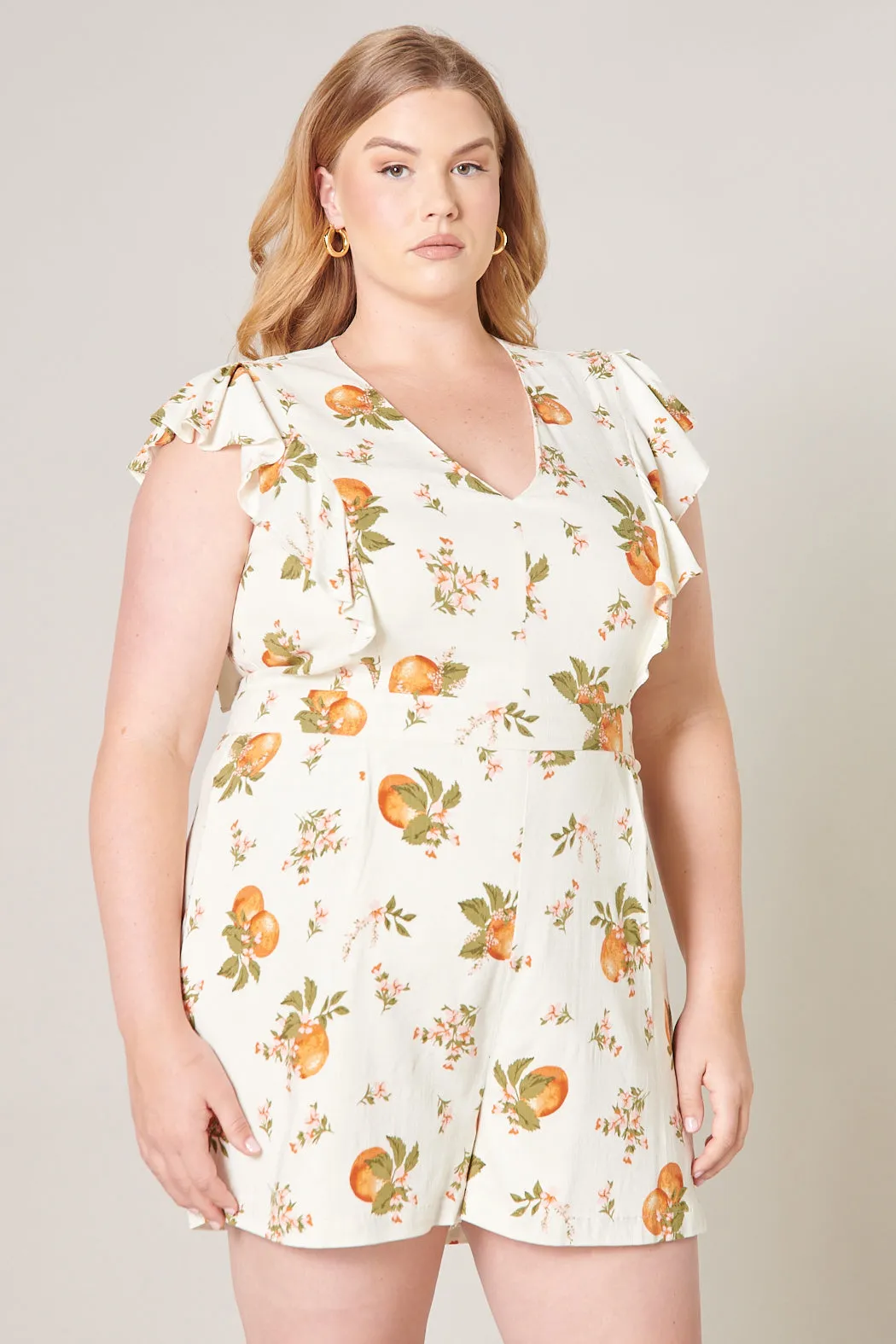 Arancia Ruffle Shoulder Romper Curve