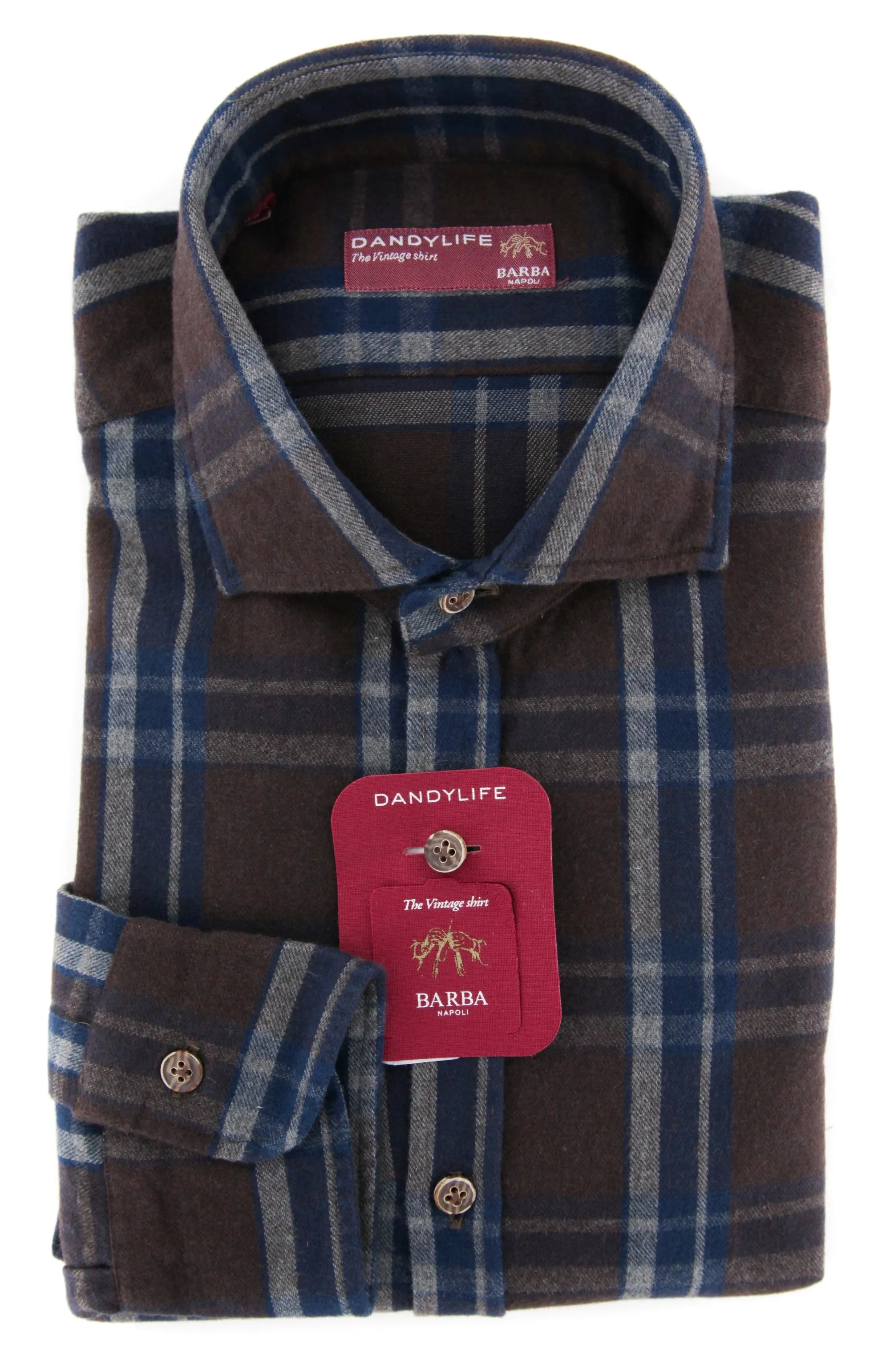 Barba Napoli Brown Shirt - Extra Slim