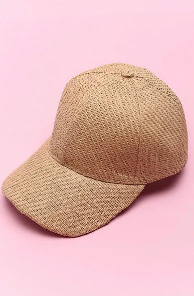 BEACH PLEASE WOVEN BASEBALL HAT