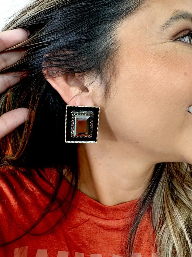 Black Rectangular Studs