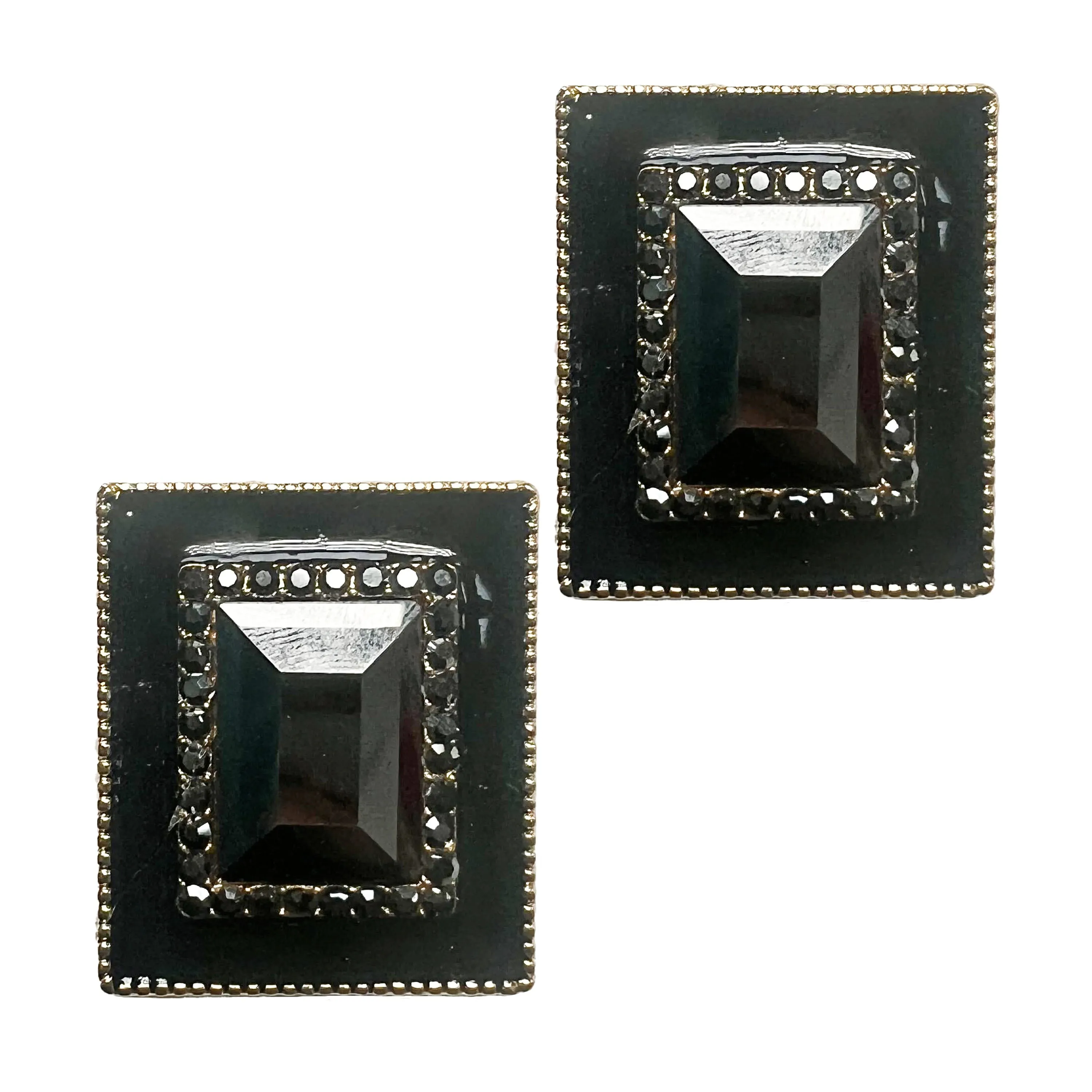 Black Rectangular Studs