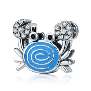 Blue Crab Charm 925 Sterling Silver