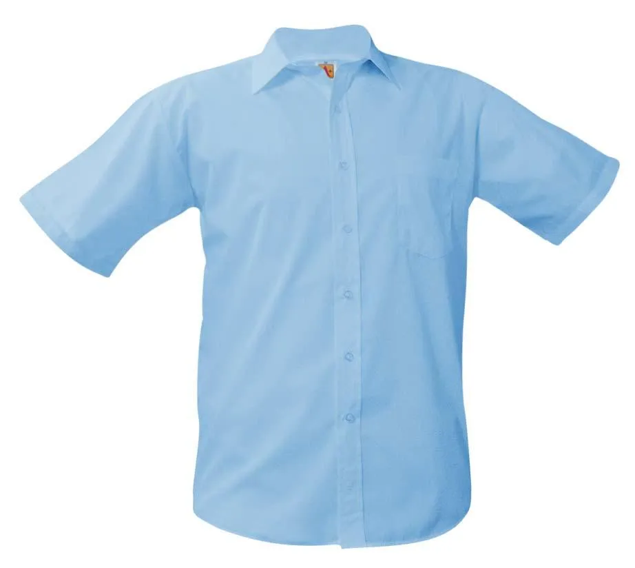 Boys Short Sleeve Dress Shirt - Blue