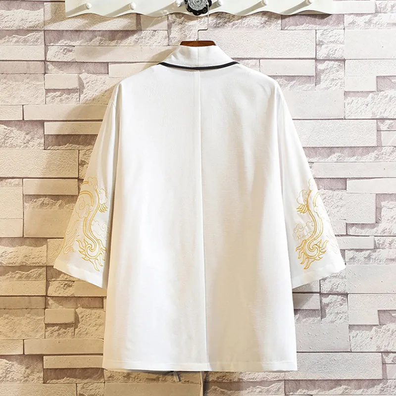 Casual Embroidered Three-quarter Sleeve Top