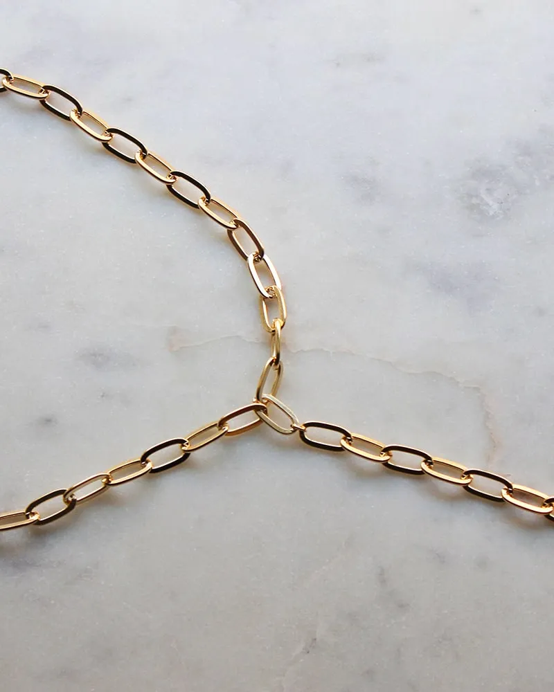 Chain Link Lariat Necklace