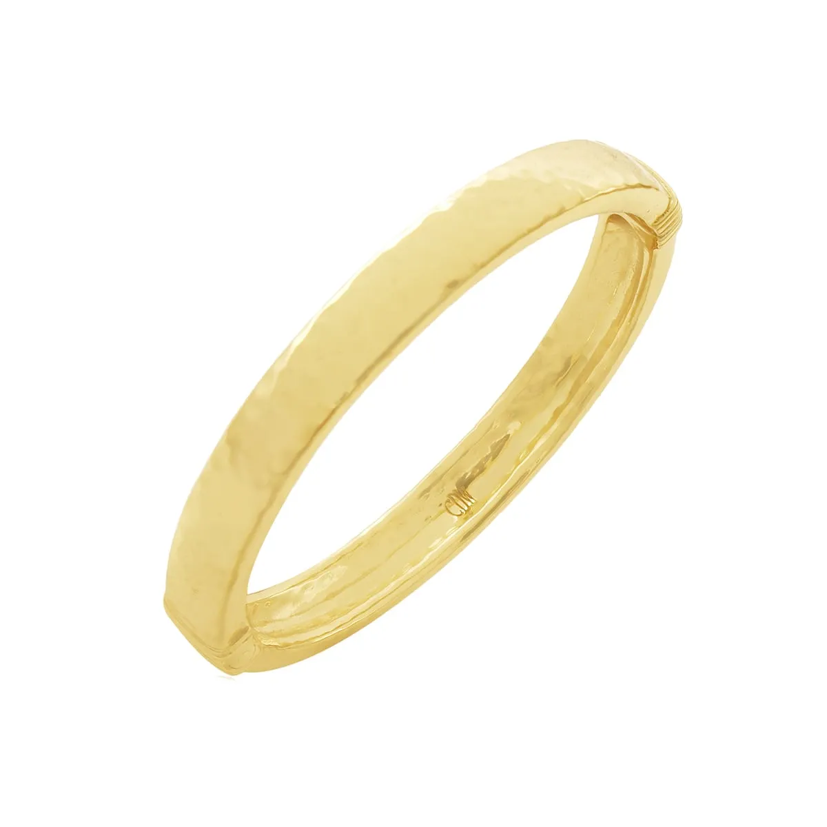 Cleopatra Oval Hinged Bangle - Gold