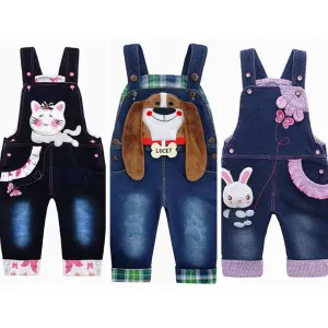 Denim Animal Print Overalls, 0-4T