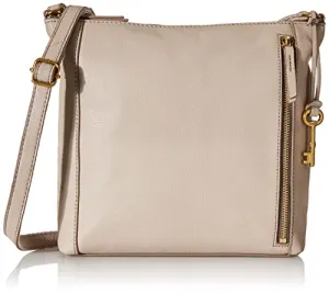 Fossil Women's Tara Leather Crossbody Purse Handbag, Graystone