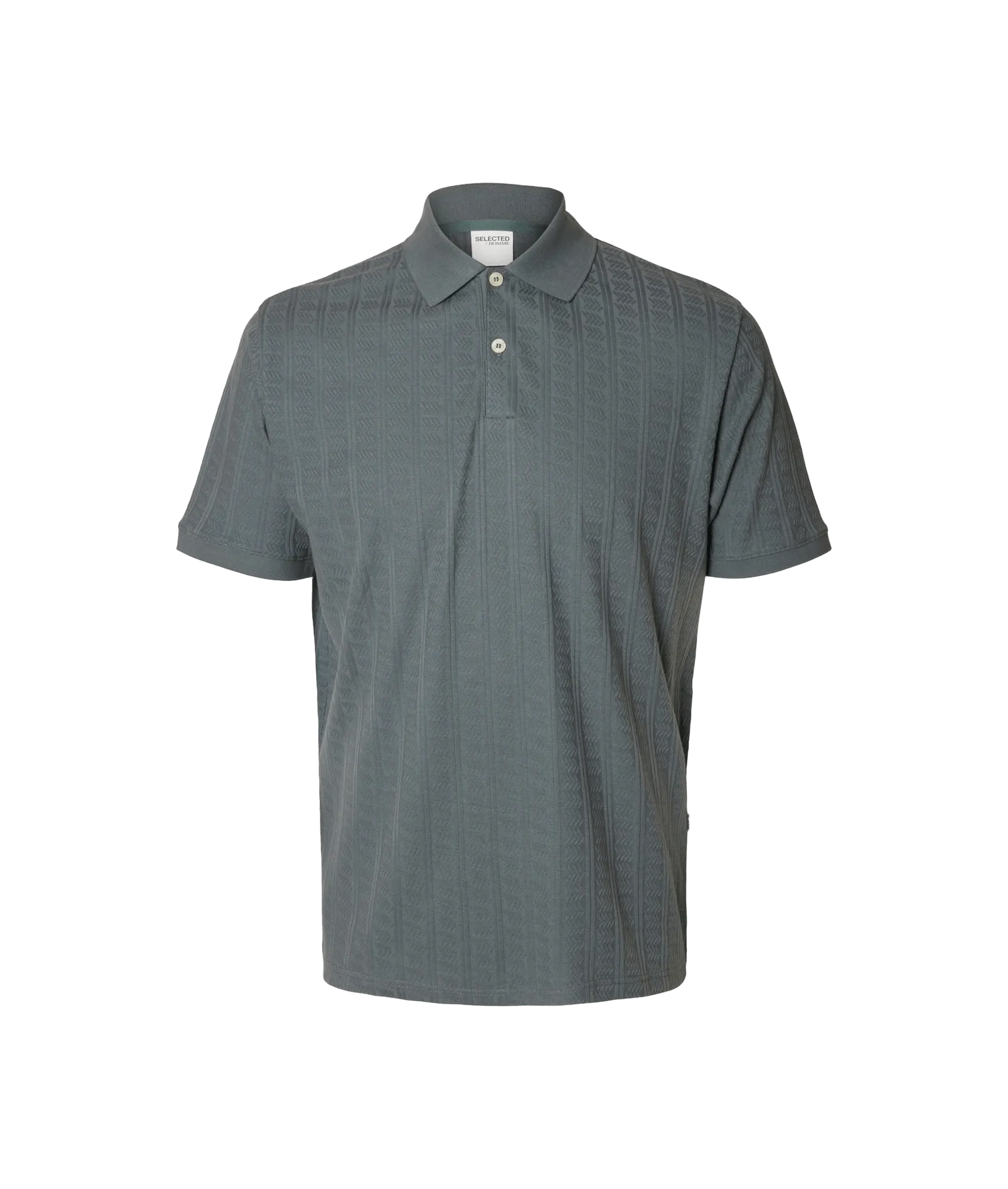 Jett Jacquard Short Sleeve Polo - Grey