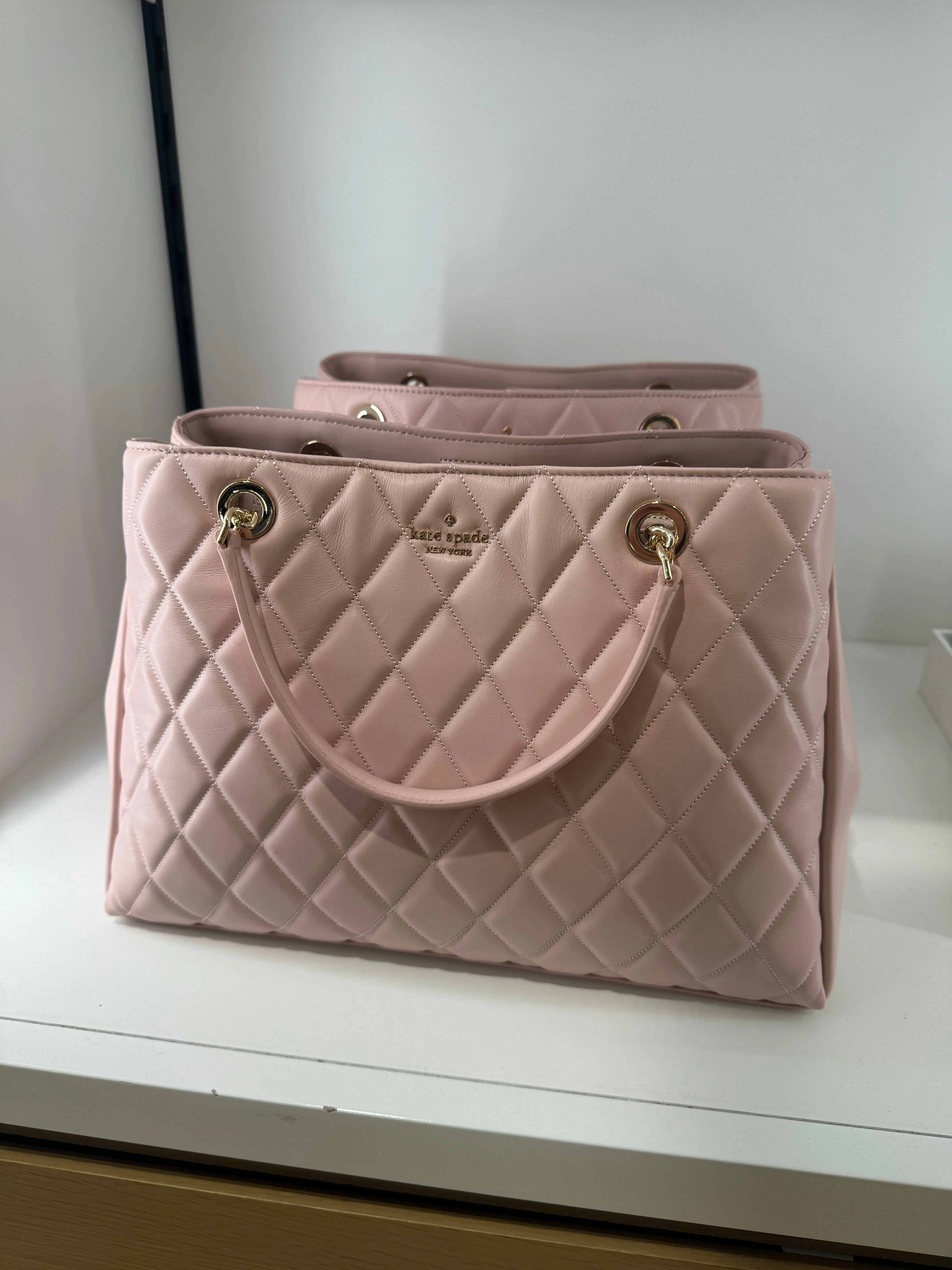 Kate Spade Carey Quilted Tote In Rose Smoke