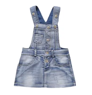 Little Girls Denim Overalls Dress Jeans Shortalls