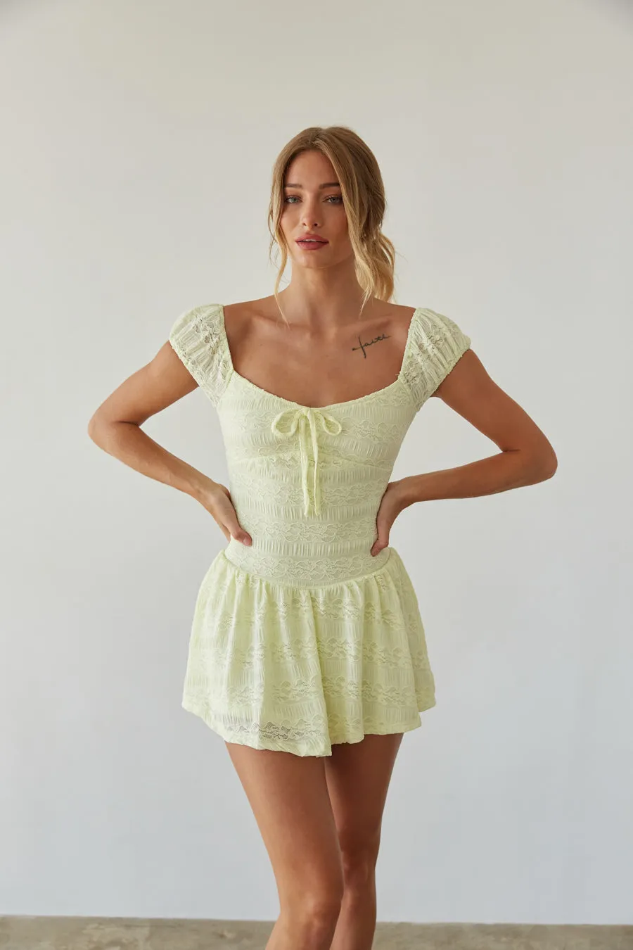 Meyer Lace Puff Sleeve Mini Dress