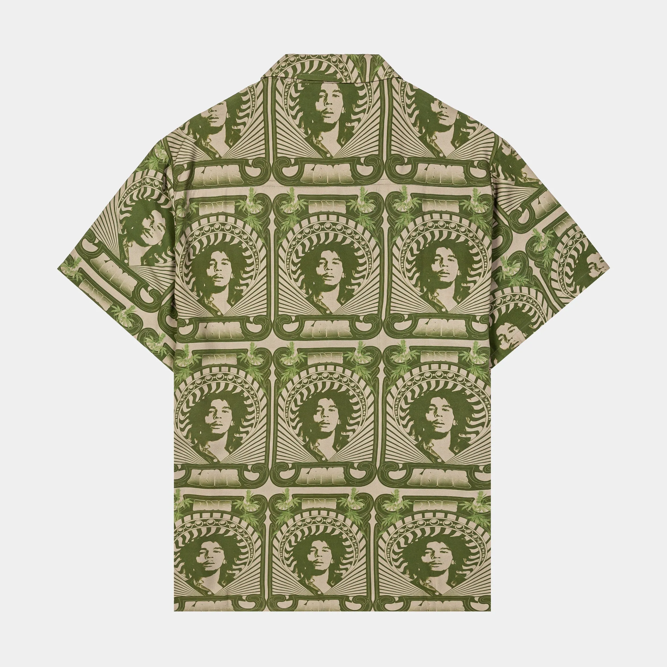 SP x Bob Marley One Love Button Up Mens Short Sleeve Shirt (Green)