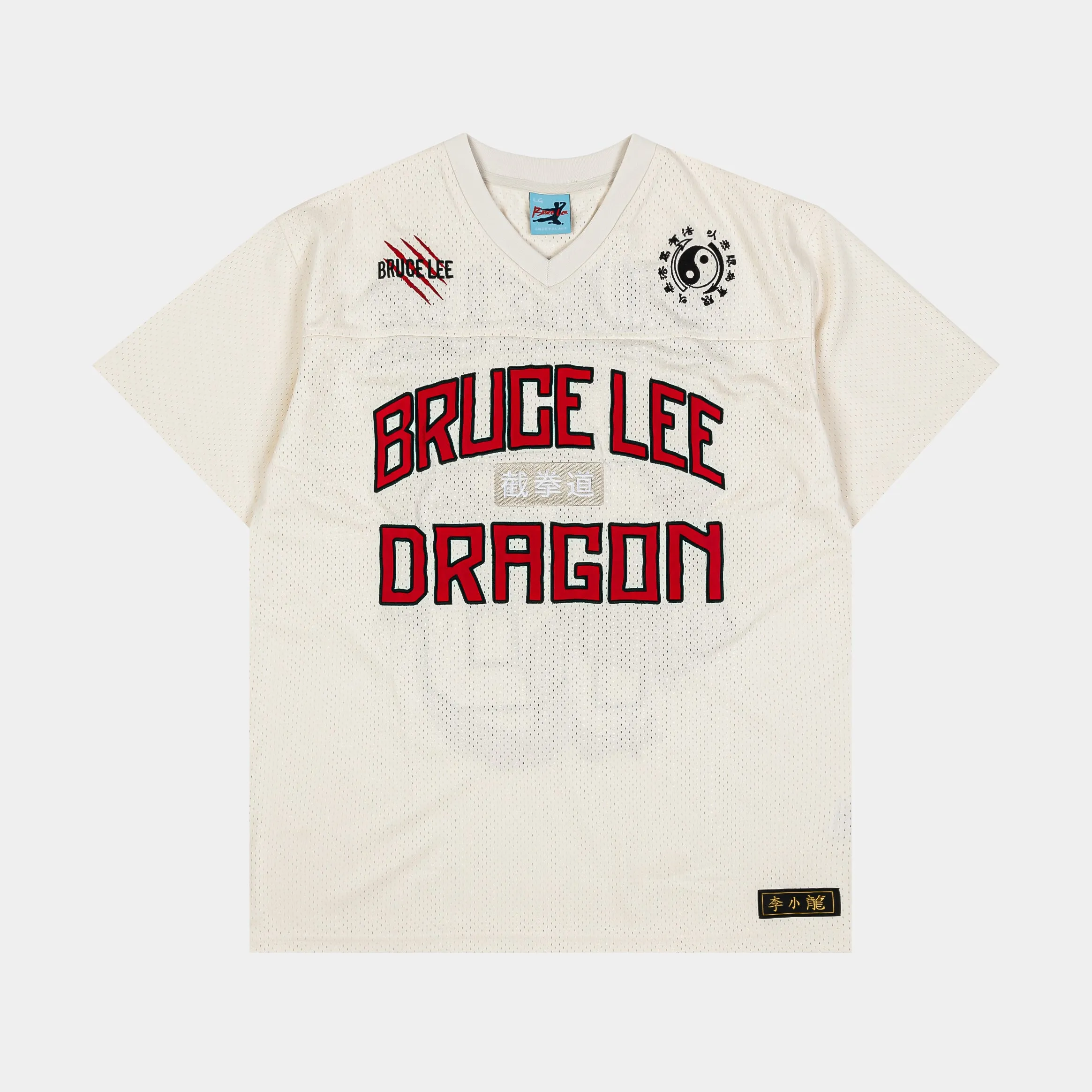 SP x Bruce Lee Dragon Mesh Mens Jersey (Beige/Red)