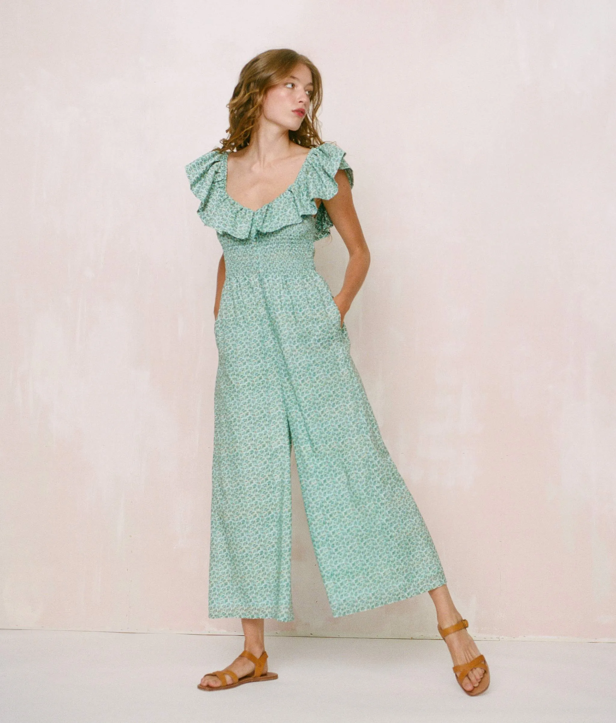 The Kali Jumpsuit | Berry Ditsy Teal