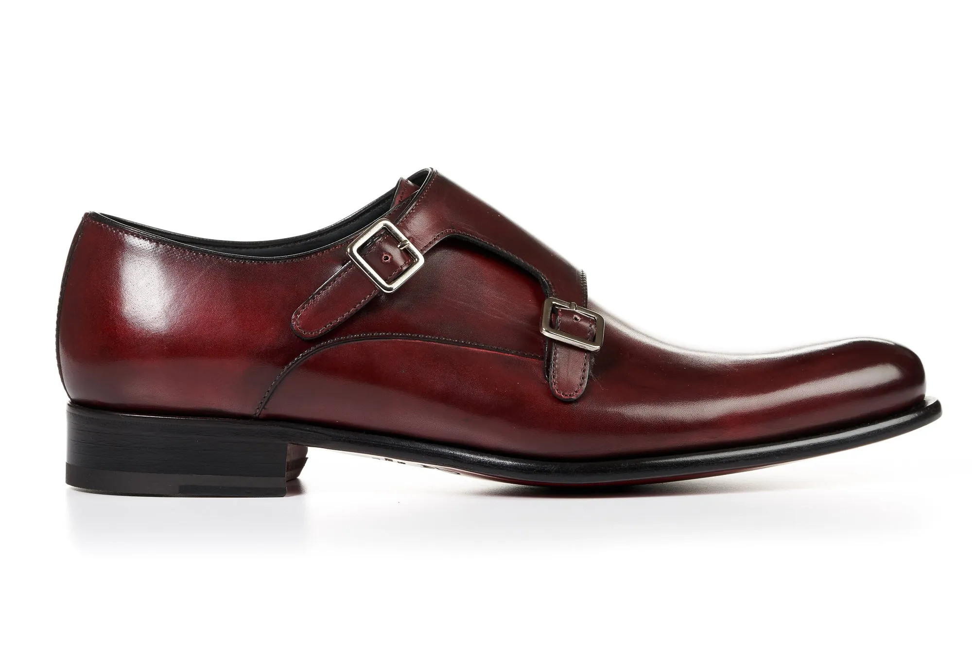 The Poitier Double Monk Strap - Oxblood