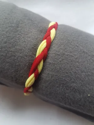 Yellow Red Braided Bracelet Cuff